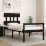 Elderly bed solid wood headboard black 100x200 cm by vidaXL, Beds and slatted bases - Ref: Foro24-3195410, Price: 104,99 €, D...