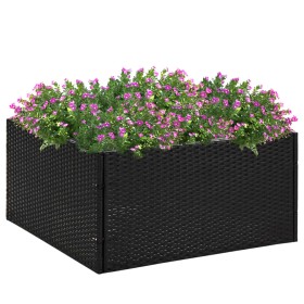 Schwarzer Übertopf aus synthetischem Rattan, 80 x 80 x 40 cm von vidaXL, Töpfe und Pflanzgefäße - Ref: Foro24-319171, Preis: ...