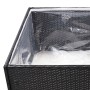 Black synthetic rattan planter 80x80x40 cm by vidaXL, Pots and planters - Ref: Foro24-319171, Price: 61,73 €, Discount: %