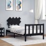 Estructura de cama con cabecero madera maciza negro 90x200 cm de vidaXL, Camas y somieres - Ref: Foro24-3193455, Precio: 135,...