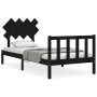 Estructura de cama con cabecero madera maciza negro 90x200 cm de vidaXL, Camas y somieres - Ref: Foro24-3193455, Precio: 135,...