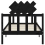 Estructura de cama con cabecero madera maciza negro 90x200 cm de vidaXL, Camas y somieres - Ref: Foro24-3193455, Precio: 135,...