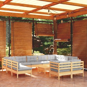 12-piece garden furniture set with solid pine wood cushions by vidaXL, Garden sets - Ref: Foro24-3097264, Price: 879,99 €, Di...