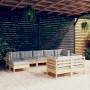 Garden furniture set 9 pieces and cushions solid pine wood by vidaXL, Garden sets - Ref: Foro24-3097126, Price: 671,89 €, Dis...