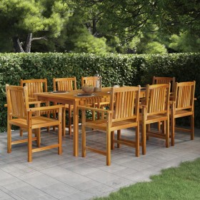 Garden dining set 9 pieces solid acacia wood by vidaXL, Garden sets - Ref: Foro24-3098681, Price: 692,23 €, Discount: %