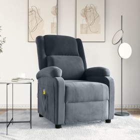 Sillón de masaje terciopelo gris oscuro de vidaXL, Sillones de masaje eléctricos - Ref: Foro24-342411, Precio: 258,99 €, Desc...