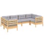 Garden furniture set 6 pieces and pine wood cushions by vidaXL, Garden sets - Ref: Foro24-3097294, Price: 480,99 €, Discount: %