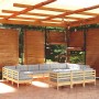 Juego de muebles de jardín 13 pzas y cojines madera pino gris de vidaXL, Conjuntos de jardín - Ref: Foro24-3097282, Precio: 1...