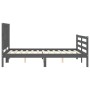 Estructura de cama con cabecero madera maciza gris 140x190 cm de vidaXL, Camas y somieres - Ref: Foro24-3194293, Precio: 162,...