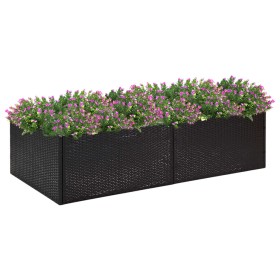 Jardinera de ratán sintético negro 157x80x40 cm de vidaXL, Maceteros y jardineras - Ref: Foro24-319172, Precio: 52,53 €, Desc...