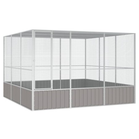 Gray galvanized steel bird cage 302.5x324.5x211.5 cm by vidaXL, Feet and bird cages - Ref: Foro24-171553, Price: 583,97 €, Di...