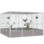 Gray galvanized steel bird cage 302.5x324.5x211.5 cm by vidaXL, Feet and bird cages - Ref: Foro24-171553, Price: 583,97 €, Di...