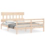 Estructura de cama con cabecero madera maciza 160x200 cm de vidaXL, Camas y somieres - Ref: Foro24-3195166, Precio: 136,60 €,...