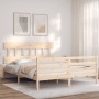 Estructura de cama con cabecero madera maciza 160x200 cm de vidaXL, Camas y somieres - Ref: Foro24-3195166, Precio: 136,60 €,...