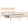 Estructura de cama con cabecero madera maciza 160x200 cm de vidaXL, Camas y somieres - Ref: Foro24-3195166, Precio: 136,60 €,...