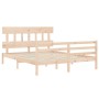 Estructura de cama con cabecero madera maciza 160x200 cm de vidaXL, Camas y somieres - Ref: Foro24-3195166, Precio: 136,60 €,...