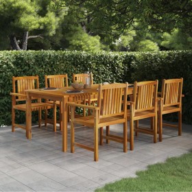 Garden dining set 7 pieces solid acacia wood by vidaXL, Garden sets - Ref: Foro24-3098680, Price: 540,99 €, Discount: %