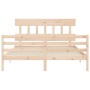 Estructura de cama con cabecero madera maciza 160x200 cm de vidaXL, Camas y somieres - Ref: Foro24-3195166, Precio: 136,60 €,...