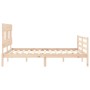 Estructura de cama con cabecero madera maciza 160x200 cm de vidaXL, Camas y somieres - Ref: Foro24-3195166, Precio: 136,60 €,...