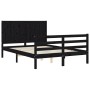 Estructura de cama con cabecero madera maciza negro 120x200 cm de vidaXL, Camas y somieres - Ref: Foro24-3194505, Precio: 157...