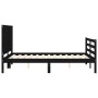 Estructura de cama con cabecero madera maciza negro 120x200 cm de vidaXL, Camas y somieres - Ref: Foro24-3194505, Precio: 157...