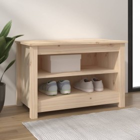 Banco zapatero de madera de pino maciza 70x38x45,5 cm de vidaXL, Zapateros y organizadores de calzado - Ref: Foro24-813769, P...