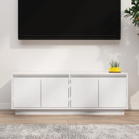 Solid white pine wood TV cabinet 110x34x40 cm by vidaXL, TV Furniture - Ref: Foro24-813850, Price: 90,94 €, Discount: %