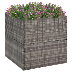 Jardinera ratán sintético gris 80x80x80 cm de vidaXL, Maceteros y jardineras - Ref: Foro24-319177, Precio: 132,91 €, Descuent...