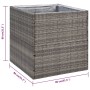 Synthetischer Rattan-Pflanzkübel grau 80x80x80 cm von vidaXL, Töpfe und Pflanzgefäße - Ref: Foro24-319177, Preis: 133,99 €, R...