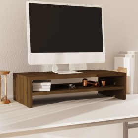 Soporte de monitor madera maciza pino marrón miel 50x24x13 cm de vidaXL, Muebles TV - Ref: Foro24-813917, Precio: 25,99 €, De...