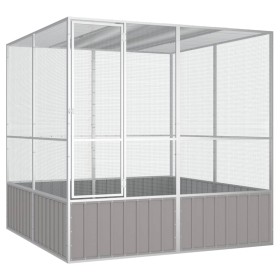 Gray galvanized steel bird cage 213.5x217.5x211.5 cm by vidaXL, Feet and bird cages - Ref: Foro24-171552, Price: 373,99 €, Di...