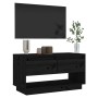 Solid black pine wood TV cabinet 74x34x40 cm by vidaXL, TV Furniture - Ref: Foro24-813843, Price: 51,52 €, Discount: %