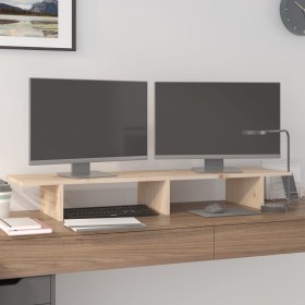 Soporte para monitor madera maciza de pino 100x27x15 cm de vidaXL, Bases y elevadores para ordenadores - Ref: Foro24-813979, ...