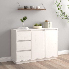 Solid white pine wood sideboard 111x34x75 cm by vidaXL, Sideboards - Ref: Foro24-813805, Price: 137,93 €, Discount: %