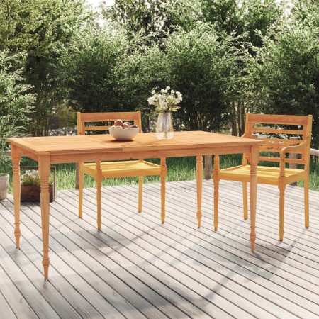 Batavia solid teak wood table 200x100x75 cm by vidaXL, Garden tables - Ref: Foro24-319166, Price: 329,95 €, Discount: %