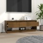 TV cabinet solid honey brown pine wood 110.5x34x40 cm by vidaXL, TV Furniture - Ref: Foro24-813847, Price: 68,28 €, Discount: %