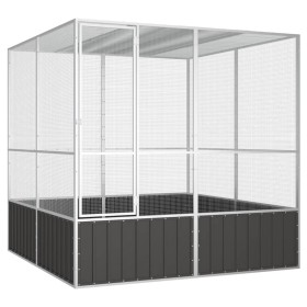 Galvanized steel bird cage in anthracite color, measuring 213.5x217.5x211.5 cm. by vidaXL, Feet and bird cages - Ref: Foro24-...