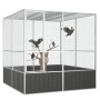 Galvanized steel bird cage in anthracite color, measuring 213.5x217.5x211.5 cm. by vidaXL, Feet and bird cages - Ref: Foro24-...