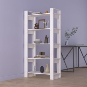 Weißes Massivholzregal/Raumteiler 80x35x160 cm von vidaXL, Bücherregale und Regale - Ref: Foro24-813910, Preis: 98,48 €, Raba...