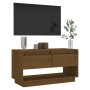 Solid pine wood TV stand in honey brown color, measuring 74x34x40 cm. by vidaXL, TV Furniture - Ref: Foro24-813842, Price: 46...