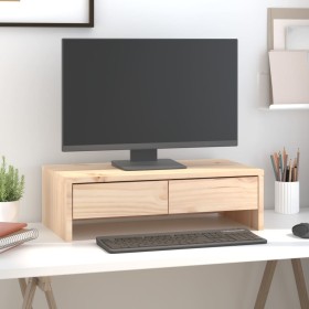 Solid pine wood monitor stand 50x27x15 cm by vidaXL, Computer bases and risers - Ref: Foro24-813954, Price: 37,69 €, Discount: %