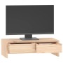 Soporte para monitor madera maciza de pino 50x27x15 cm de vidaXL, Bases y elevadores para ordenadores - Ref: Foro24-813954, P...