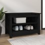 Banco zapatero madera de pino maciza negro 70x38x45,5 cm de vidaXL, Zapateros y organizadores de calzado - Ref: Foro24-813773...