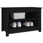 Banco zapatero madera de pino maciza negro 70x38x45,5 cm de vidaXL, Zapateros y organizadores de calzado - Ref: Foro24-813773...