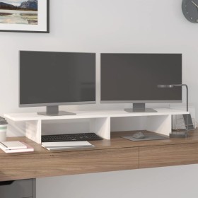 Soporte de monitor madera maciza de pino blanco 100x27x15 cm de vidaXL, Bases y elevadores para ordenadores - Ref: Foro24-813...