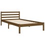 Estructura cama y cabecero madera maciza marrón miel 100x200 cm de vidaXL, Camas y somieres - Ref: Foro24-3194499, Precio: 13...