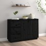 Solid black pine wood sideboard 111x34x75 cm by vidaXL, Sideboards - Ref: Foro24-813808, Price: 109,30 €, Discount: %