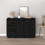 Solid black pine wood sideboard 111x34x75 cm by vidaXL, Sideboards - Ref: Foro24-813808, Price: 109,30 €, Discount: %