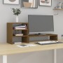 Monitorständer aus massivem honigbraunem Kiefernholz 81x20x30 cm von vidaXL, Computersockel und -erhöhungen - Ref: Foro24-813...