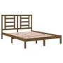 Estructura cama madera maciza de pino doble marrón 135x190 cm de vidaXL, Camas y somieres - Ref: Foro24-3104326, Precio: 131,...